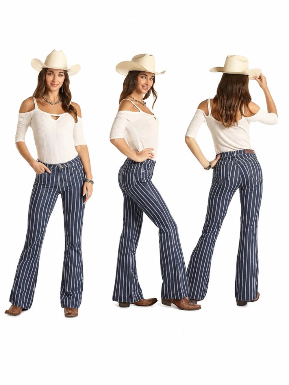 NWOT 31x36 ROCK & ROLL DENIM Flare Tall Cowgirl Trouser High-Rise Extra Stretch